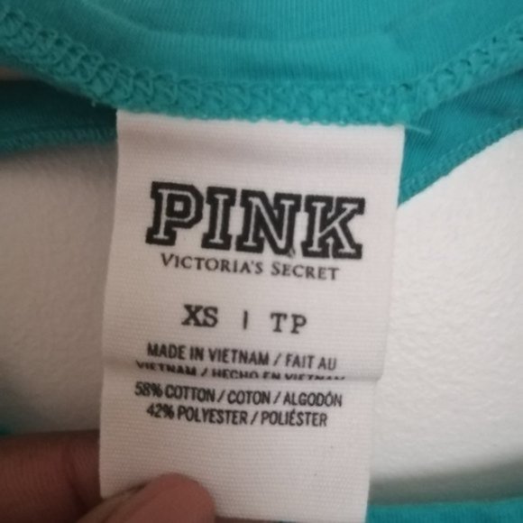 PINK Victoria's Secret Heart Shape Back Turquoise Muscle Tee - Picture 3 of 5